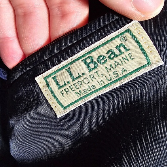 LL Bean Blazer Mens 44L Blue Polyester 2 Button Inside Zipper Pocket Vintage - Picture 8 of 16